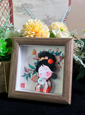 天津杨柳青画社哪吒仕女小立体画