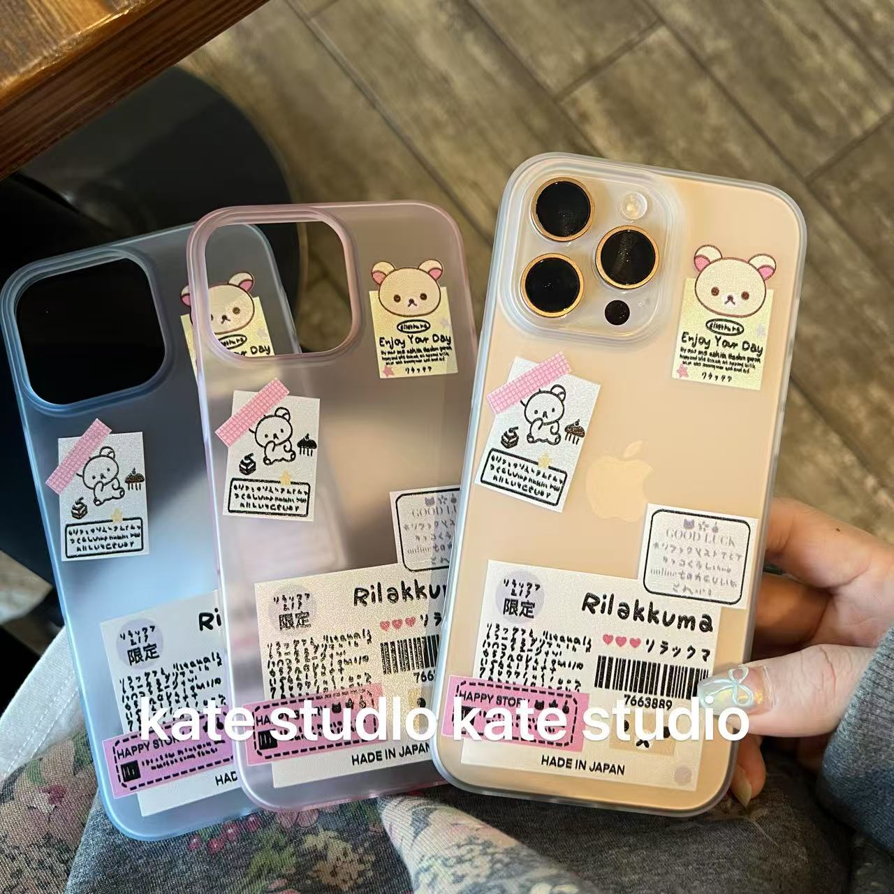 小红书 kate（手机壳版）轻松熊标签手机壳适用iPhone16promax沙漠金15plus ins可爱标签雾面