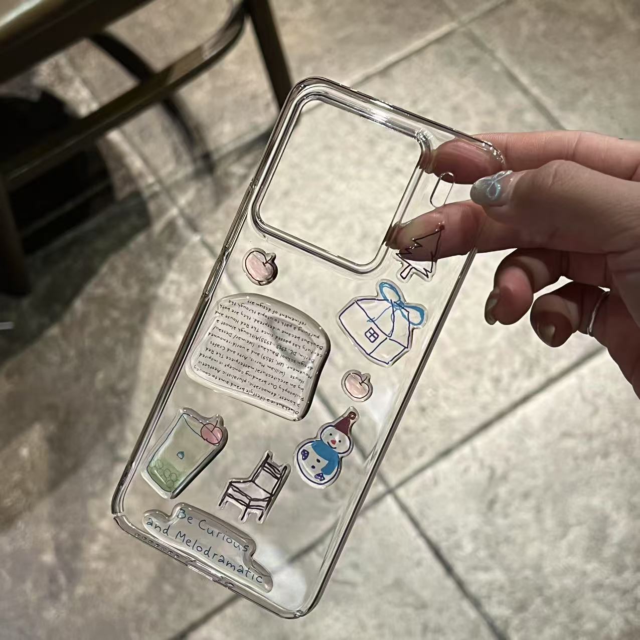 小红书 kate（手机壳版）不发黄小米15pro手机壳适用小米15硬壳透明可爱雪人贴纸手机壳