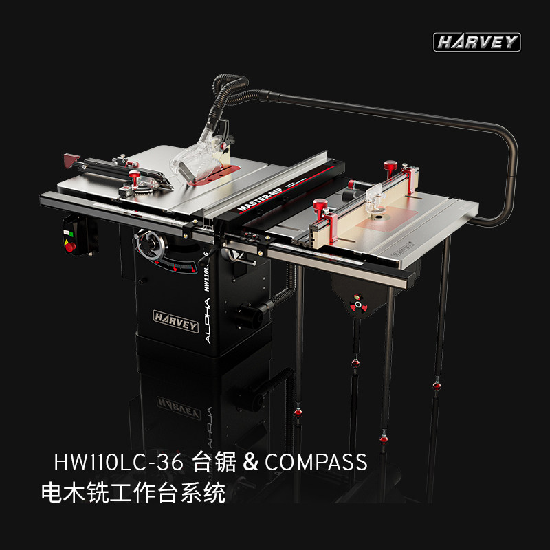 Harvey台锯铣床一体机组合木工切割修边开槽多功能工作台海威工场