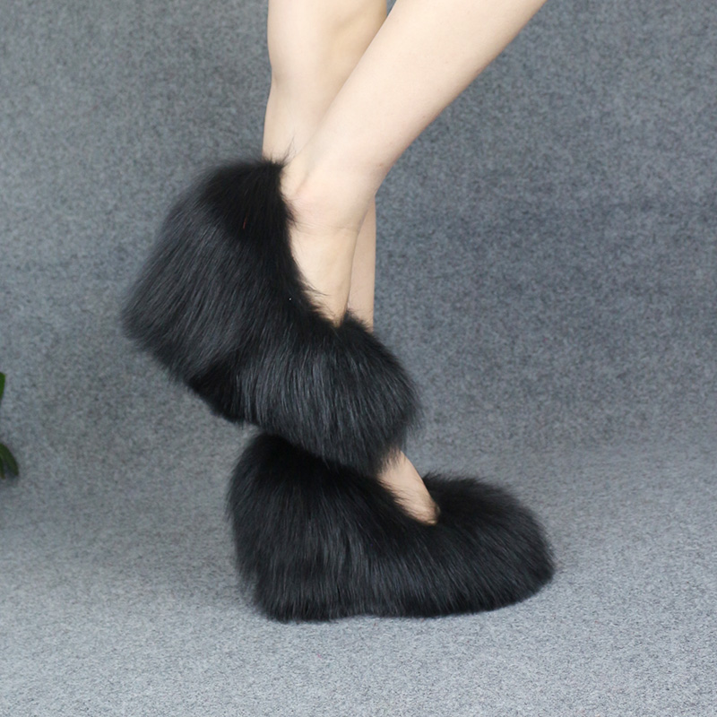 四季原创风手工超高跟毛毛鞋