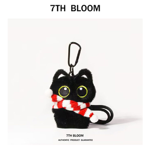小黑猫包包挂件可爱毛绒公仔玩偶汽车钥匙扣挂饰品链送学生礼物潮