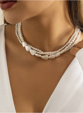 French Style Vintage Pearl Necklace temperament choker 项链