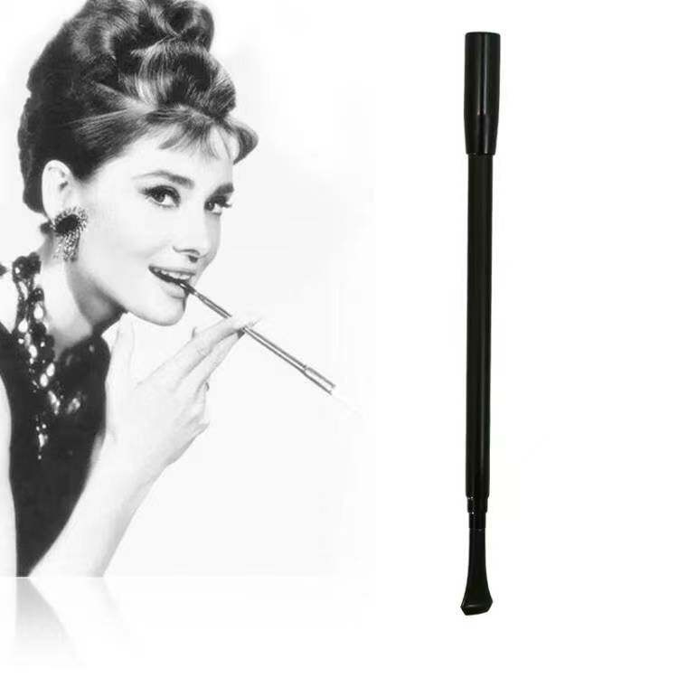 赫本风珍珠项链长款手套女经典黑色表演腔调晚宴旗袍礼服配饰烟杆