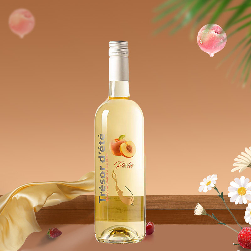 法国原瓶进口珍味9度混酿甜白葡萄汁桃子配制酒微醺女士礼酒生日