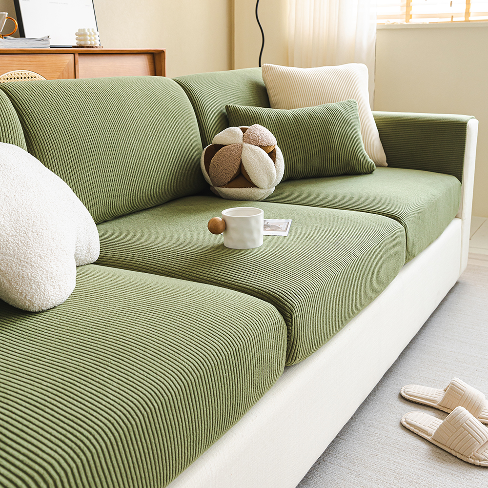 线条四季耐磨摇粒绒沙发套罩四季通用弹力沙发笠防滑全包沙发套盖