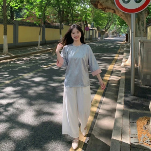 2026年夏季新款复古盘扣立领上衣女民族风文艺古风日常通勤衬衫女