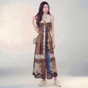 时尚气质民族风吊带罩裙连衣裙日常百搭两件套装2026年春夏季新款