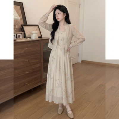 新中式改良古风汉元素吊带裙套装