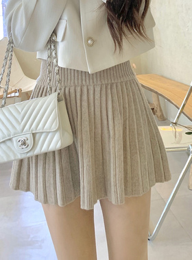 juli晚安里里/ 博主推荐新品加厚超百搭高腰褶皱羊毛超短半裙