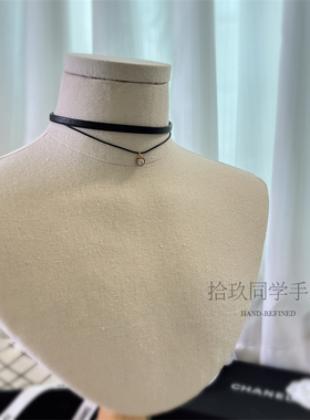 日韩极简风黑色皮绳choker