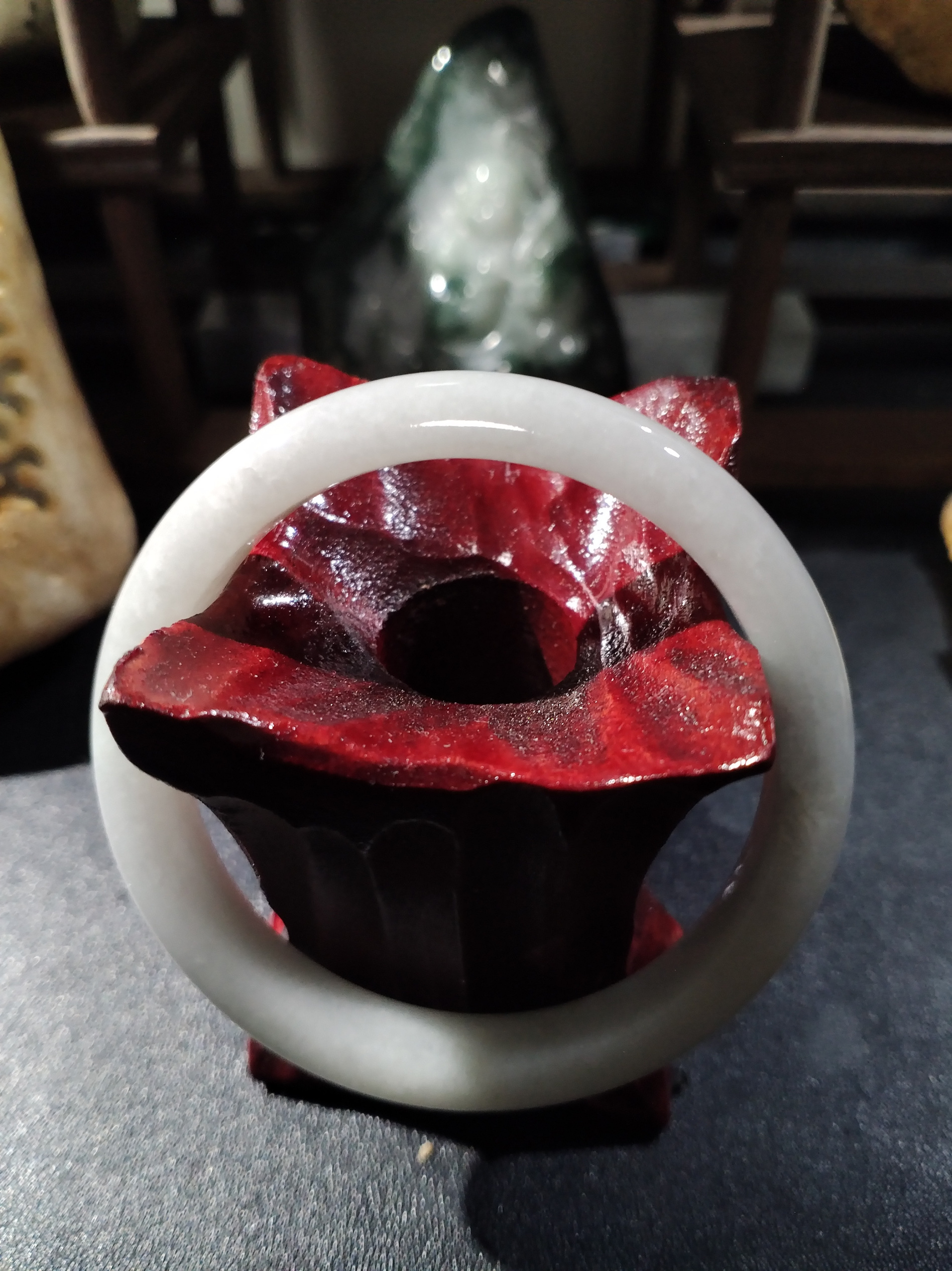 天然缅甸糯化牛奶底奶油风手镯