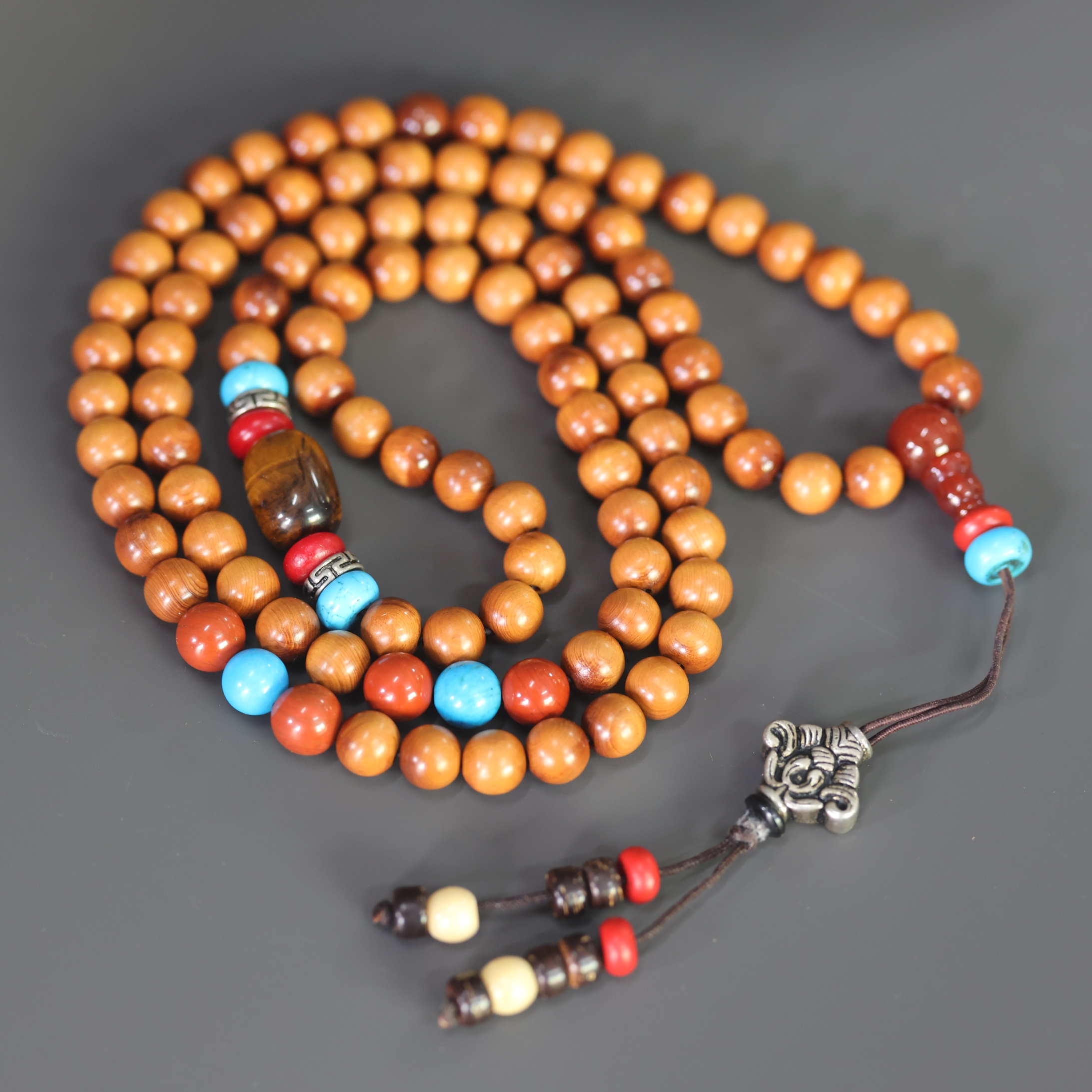 【24】崖柏108手串项链崖柏0.8老型圆珠配饰佛珠香味安神助眠