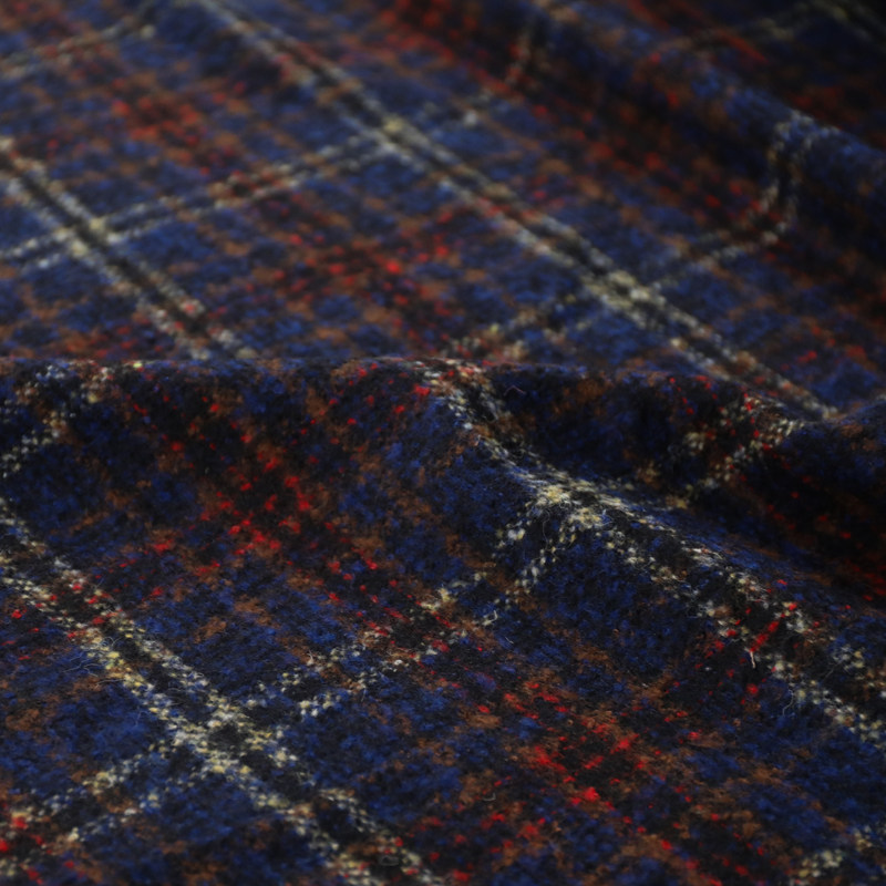 意大利进口复古蓝黑红褐色格纹编织小香风羊毛混纺布料设计师面料,居家布艺,海绵垫/布料/面料/手工diy,淘宝优惠券,粉丝福利购,淘宝优惠卷