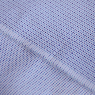 意大利进口薄款格纹提花细腻高支顺滑匹马纯棉布料设计师面料