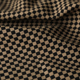 日本进口薄款 复古米黄黑色棋盘格纹双面复合编织精纺羊毛面料布料