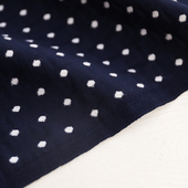日本进口薄款 深蓝底白色小圆点提花波点精纺纯羊毛面料设计师布料