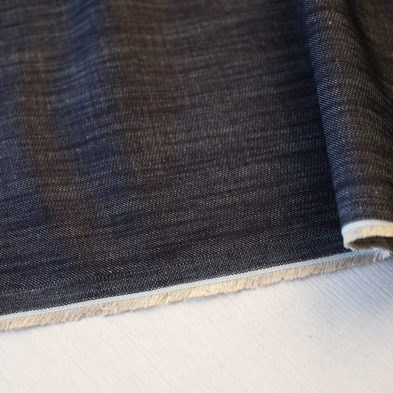 设计师细腻斜纹亚麻棉牛仔面料