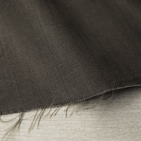 Italian imported thin, dark brownish grey, fine herringbone pattern woven pure linen fabric designer's fabric thumbnail 6