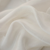 薄款 半透本白色细腻平纹细腻垂顺桑蚕丝真丝雪纺面料设计师布料