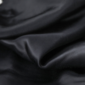 意大利进口黑色垂顺柔软天丝棉缎面天丝面料设计师服装 布料