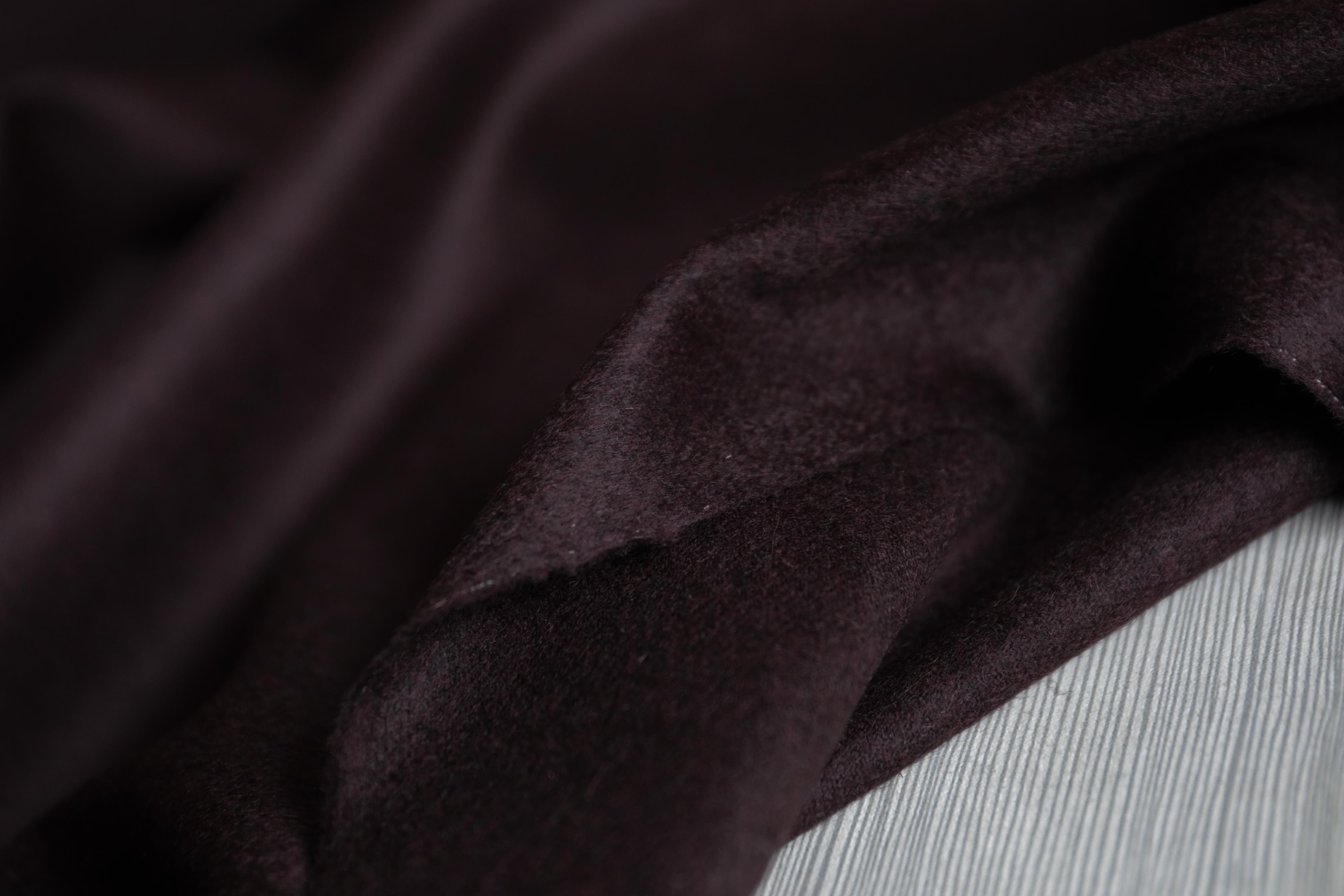 大牌原版意大利进口咖色双面易揭开纯羊毛呢面料设计师大衣布料