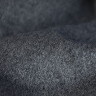 意大利进口温润烟灰色柔顺双面短顺羊绒羊毛面料设计师大衣布料