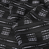 意大利进口黑白间断格纹立体明暗条纹浮起提花真丝棉混纺布料面料