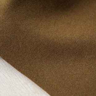意大利进口复古棕褐色细腻麦尔登粗花呢羊毛呢面料设计师大衣布料