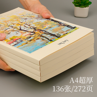 金谷A4超厚笔记本子复古文艺软抄本作业练习本大学生考研记事本子