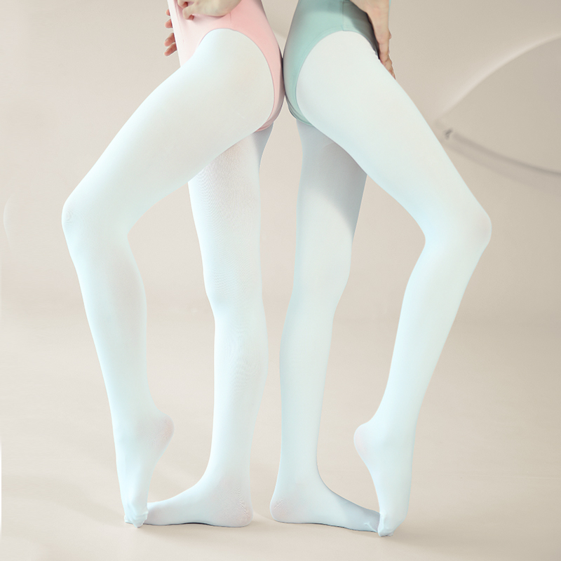 春夏款儿童舞蹈袜长筒袜女童芭蕾舞连裤袜白色天鹅绒成人打底裤袜