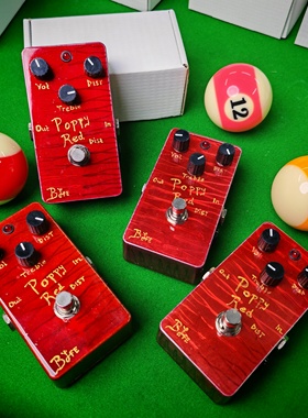 现货Bjfe Dyna Poppy Red 3K 红失真 单块效果器