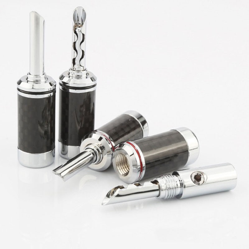 ETA碳纤维香蕉头音响线喇叭线音箱线接插头基本全新特价全铜