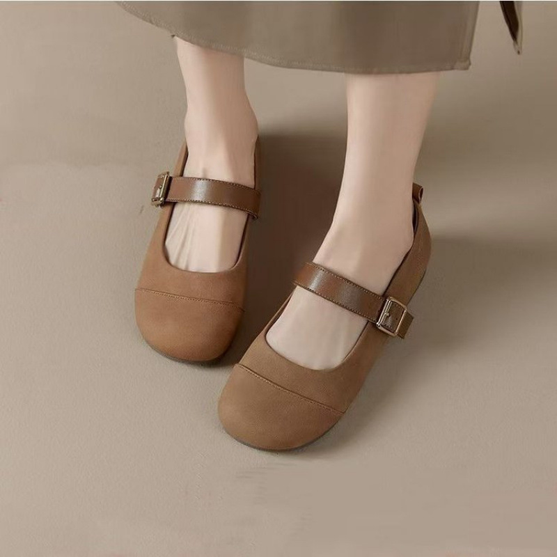 单鞋女款2025年新款春夏季玛丽珍女鞋一脚蹬平底勃肯鞋配裙子采购