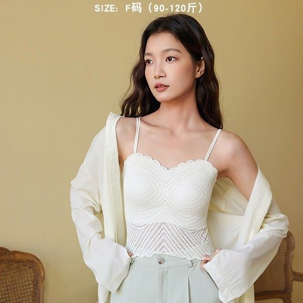 新款蕾丝吊带带胸垫背心女士内搭无痕性感美背抹胸上衣高级感外穿,女士内衣/男士内衣/家居服,保暖背心,淘宝优惠券,粉丝福利购,淘宝优惠卷