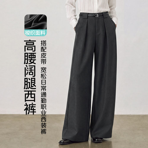 株洲和顺圣服饰TR西装阔腿裤女2026秋新款高智感通勤高腰职业西裤