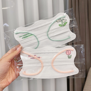 口罩V型显脸小女生高颜值防护防晒 清新素雅白纯欲郁金香蝶形款