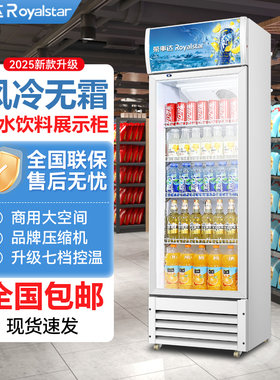 荣事达饮料冷藏展示柜保鲜柜立式商用冰箱双单开门啤酒柜饭店冰柜