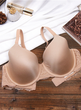 A17 大码蕾丝边性感黑色光面内衣薄款全罩杯文胸75DF80DE85D90DEF