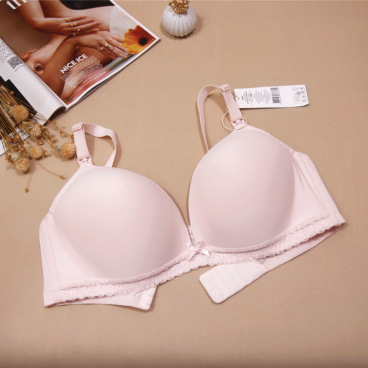 哺乳女内衣上开扣薄款喂奶文胸