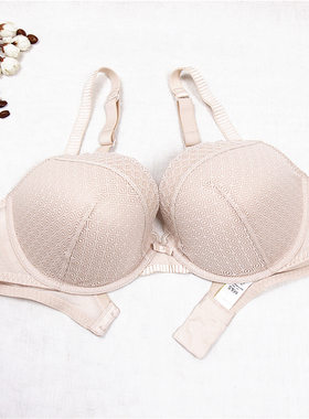 B25 媛媛欧美性感蕾丝上托内衣 大码全罩杯聚拢薄款文胸75BD85DE