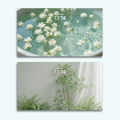 【2张】清新绿 绿色护眼 治愈鲜花 电脑mac手机ipad壁纸watch壁纸