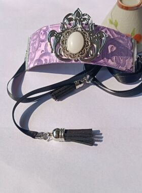 自制古装头饰汉服明制男女古代小姐公子发冠顶夹绑带紫色头冠演出