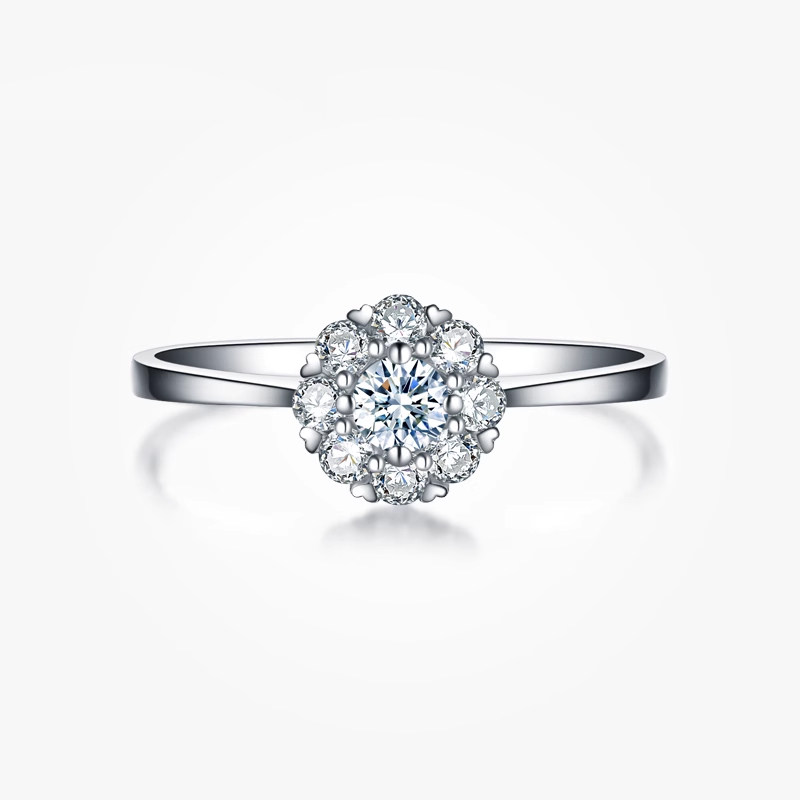 佐卡伊 花火18k金钻石戒指女30分群镶克拉指环钻戒结婚女戒正品