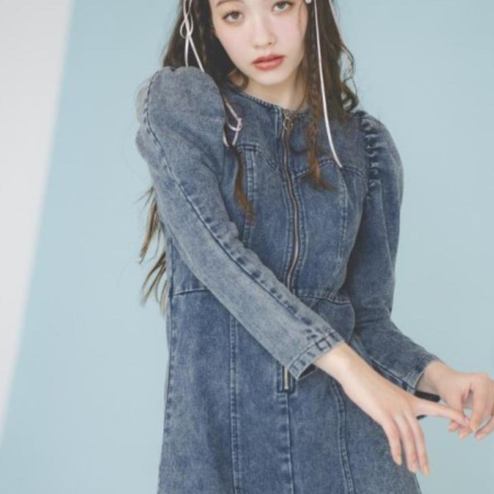 秋冬款  纯元 出口日单 REDY******* 高腰气质  紧身 牛仔连衣裙