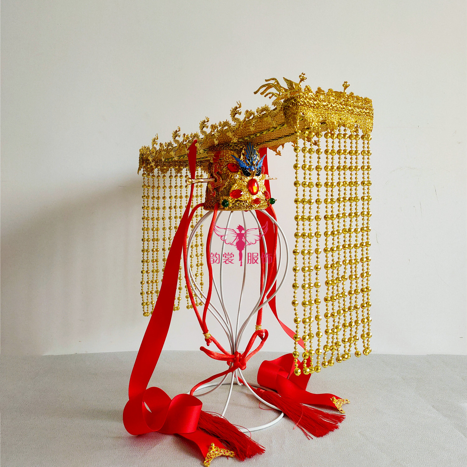 皇帝龙凤冕冠十二旒冕冠汉服冕旒冠金色头冠帝王天子发冠发饰87款