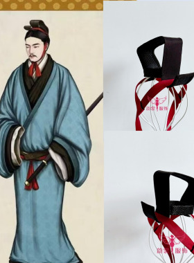 秦汉著袍发冠进贤冠古装头饰发饰西汉武士将军发冠古风发饰97款
