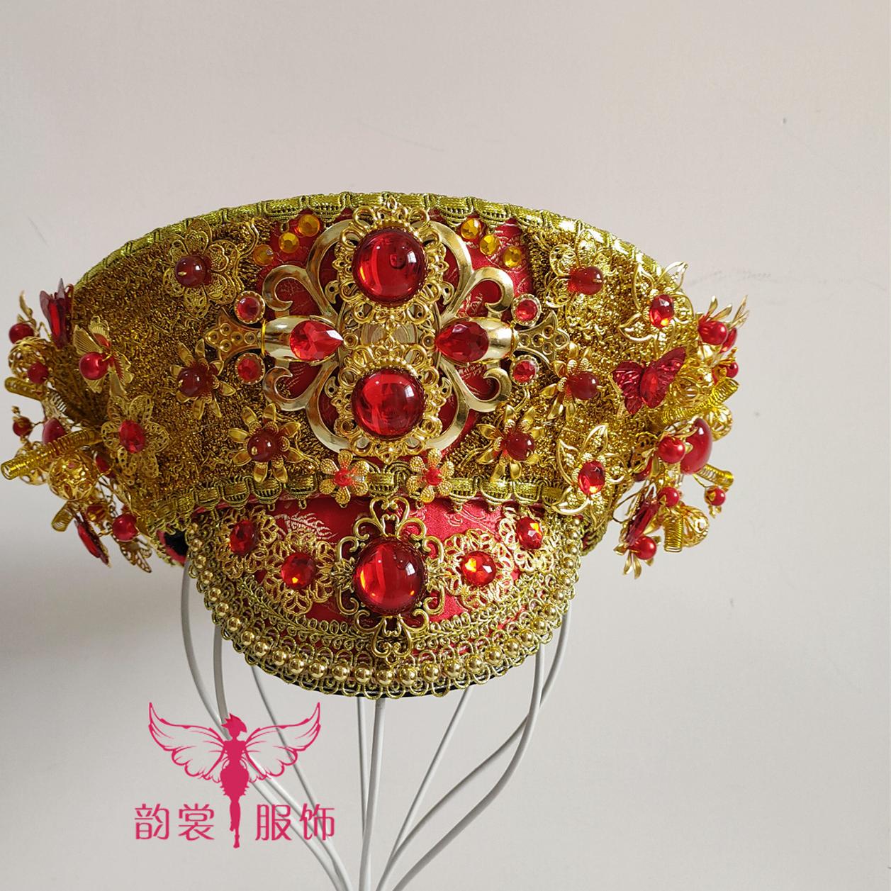 大喜红色结婚发饰清朝皇后帽子清代贵妃皇后太后旗头满族凤冠14款