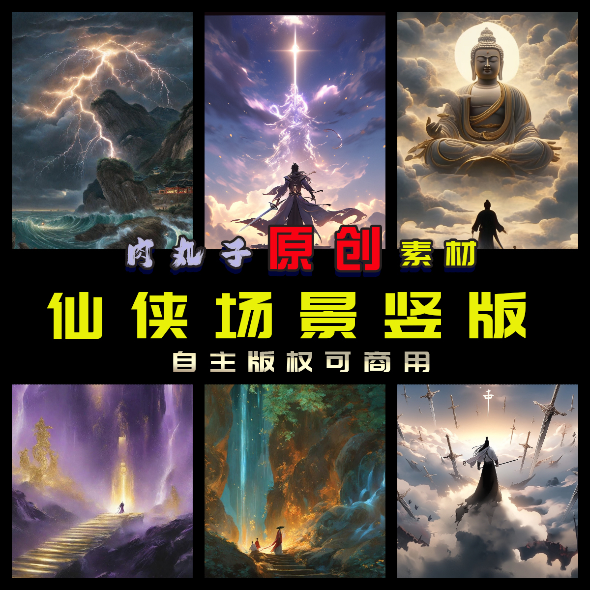 589张原创AIGC图片古风仙侠玄幻梦幻场景背景图小说封面海报素材