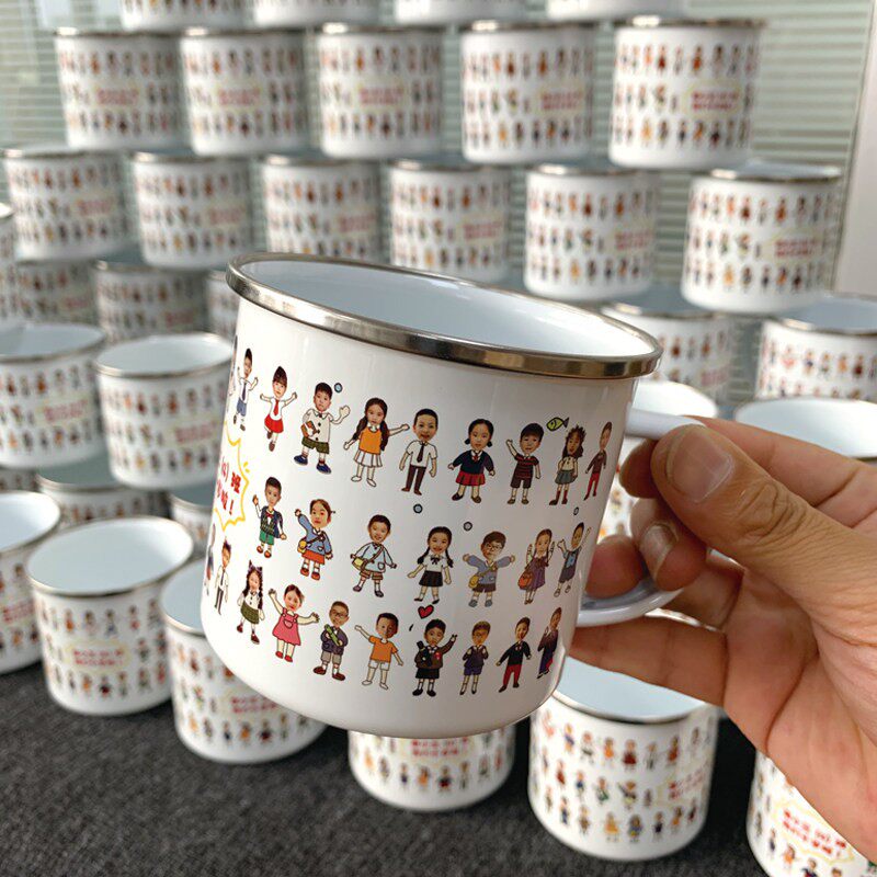 儿童搪瓷水杯定制印图照片礼品